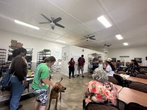 Participants inside a soapery